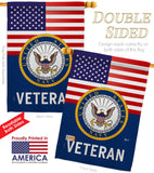 US Navy Veteran - Military Americana Vertical Impressions Decorative Flags HG140614 Made In USA