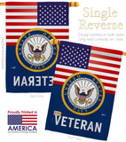 US Navy Veteran - Military Americana Vertical Impressions Decorative Flags HG140614 Made In USA