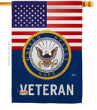 US Navy Veteran - Military Americana Vertical Impressions Decorative Flags HG140614 Made In USA