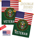 US Army Veteran - Military Americana Vertical Impressions Decorative Flags HG140615 Made In USA