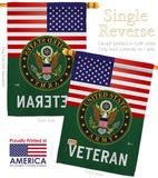 US Army Veteran - Military Americana Vertical Impressions Decorative Flags HG140615 Made In USA