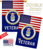 US Air Force Veteran - Military Americana Vertical Impressions Decorative Flags HG140616 Made In USA