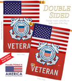 US Coast Guard Veteran - Military Americana Vertical Impressions Decorative Flags HG140618 Made In USA