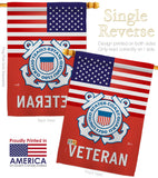 US Coast Guard Veteran - Military Americana Vertical Impressions Decorative Flags HG140618 Made In USA