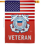 US Coast Guard Veteran - Military Americana Vertical Impressions Decorative Flags HG140618 Made In USA