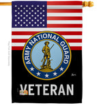 US Army National Guard Veteran - Military Americana Vertical Impressions Decorative Flags HG140619 Made In USA