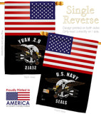 US Navy Seals - Military Americana Vertical Impressions Decorative Flags HG140625 Made In USA