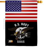 US Navy Seals - Military Americana Vertical Impressions Decorative Flags HG140625 Made In USA