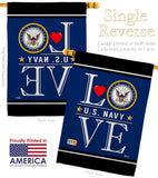 US Navy Love - Military Americana Vertical Impressions Decorative Flags HG140633 Made In USA