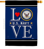 US Navy Love - Military Americana Vertical Impressions Decorative Flags HG140633 Made In USA