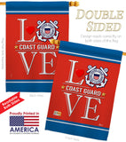 Coast Guard Love - Military Americana Vertical Impressions Decorative Flags HG140634 Made In USA