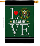 US Army Love - Military Americana Vertical Impressions Decorative Flags HG140635 Made In USA