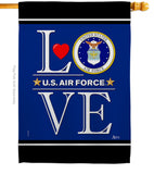 US Air Force Love - Military Americana Vertical Impressions Decorative Flags HG140636 Made In USA