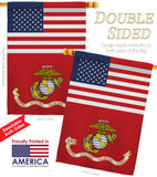 US Marine Corps - Military Americana Vertical Impressions Decorative Flags HG140730 Made In USA