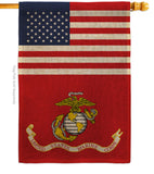 US Marine Corps - Military Americana Vertical Impressions Decorative Flags HG140730 Made In USA