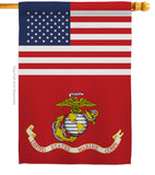 US Marine Corps - Military Americana Vertical Impressions Decorative Flags HG140730 Made In USA