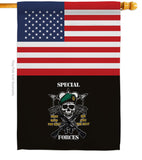 US Special Forces - Military Americana Vertical Impressions Decorative Flags HG140733 Made In USA