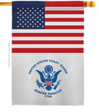 US Coast Guard - Military Americana Vertical Impressions Decorative Flags HG140734 Made In USA