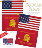 US Marine Bull Dogs - Military Americana Vertical Impressions Decorative Flags HG140735 Made In USA