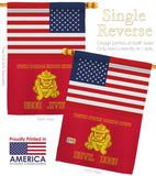 US Marine Bull Dogs - Military Americana Vertical Impressions Decorative Flags HG140735 Made In USA