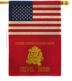 US Marine Bull Dogs - Military Americana Vertical Impressions Decorative Flags HG140735 Made In USA