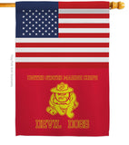 US Marine Bull Dogs - Military Americana Vertical Impressions Decorative Flags HG140735 Made In USA