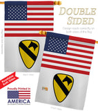 US 1st Cavalry - Military Americana Vertical Impressions Decorative Flags HG140739 Made In USA