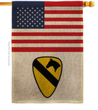 US 1st Cavalry - Military Americana Vertical Impressions Decorative Flags HG140739 Made In USA