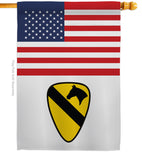 US 1st Cavalry - Military Americana Vertical Impressions Decorative Flags HG140739 Made In USA