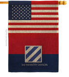 US 3rd Infantry Division - Military Americana Vertical Impressions Decorative Flags HG140741 Made In USA