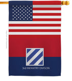 US 3rd Infantry Division - Military Americana Vertical Impressions Decorative Flags HG140741 Made In USA