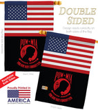 US Red POW/MIA - Military Americana Vertical Impressions Decorative Flags HG140742 Made In USA