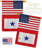 US Blue Star - Military Americana Vertical Impressions Decorative Flags HG140743 Made In USA