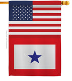US Blue Star - Military Americana Vertical Impressions Decorative Flags HG140743 Made In USA