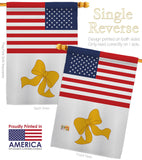 US Yellow Ribbon - Military Americana Vertical Impressions Decorative Flags HG140744 Made In USA