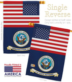 US Retired Navy - Military Americana Vertical Impressions Decorative Flags HG140746 Made In USA