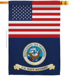 US Retired Navy - Military Americana Vertical Impressions Decorative Flags HG140746 Made In USA