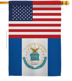 US Retired Air Force - Military Americana Vertical Impressions Decorative Flags HG140748 Made In USA