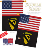 US Black 1st Cavalry - Military Americana Vertical Impressions Decorative Flags HG140750 Made In USA