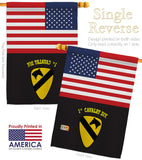 US Black 1st Cavalry - Military Americana Vertical Impressions Decorative Flags HG140750 Made In USA