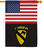 US Black 1st Cavalry - Military Americana Vertical Impressions Decorative Flags HG140750 Made In USA