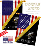 Home of US Navy - Military Americana Vertical Impressions Decorative Flags HG140888 Made In USA