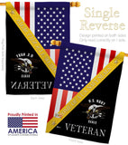 Home of US Navy - Military Americana Vertical Impressions Decorative Flags HG140888 Made In USA