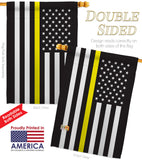 US Thin Yellow Line - Military Americana Vertical Impressions Decorative Flags HG140910 Made In USA