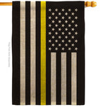 US Thin Yellow Line - Military Americana Vertical Impressions Decorative Flags HG140910 Made In USA