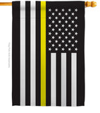 US Thin Yellow Line - Military Americana Vertical Impressions Decorative Flags HG140910 Made In USA