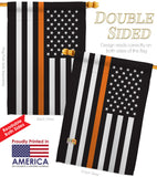 US Thin Orange Line - Military Americana Vertical Impressions Decorative Flags HG140911 Made In USA