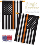 US Thin Orange Line - Military Americana Vertical Impressions Decorative Flags HG140911 Made In USA