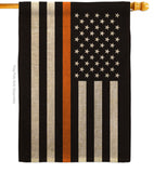 US Thin Orange Line - Military Americana Vertical Impressions Decorative Flags HG140911 Made In USA