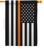 US Thin Orange Line - Military Americana Vertical Impressions Decorative Flags HG140911 Made In USA